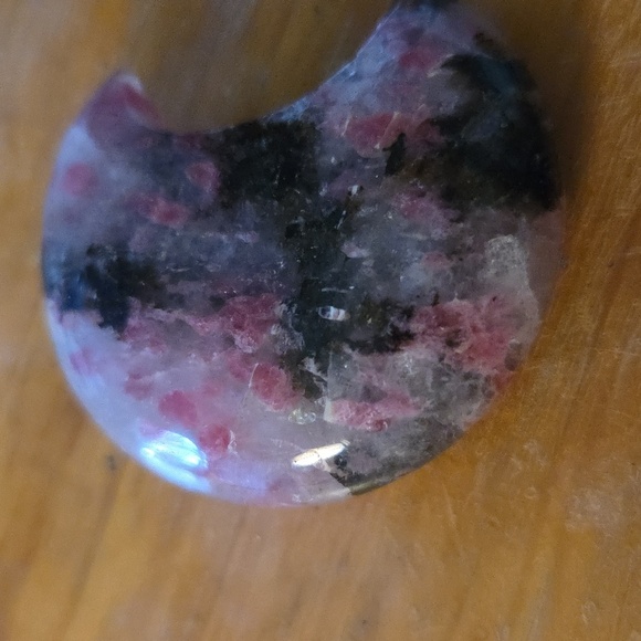 NEW Ice Rhodonite Crescent Moon Crystal Carving Selection #1 - Picture 4 of 5